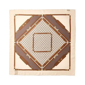 Gucci Printed Silk Twill Carre, Brown